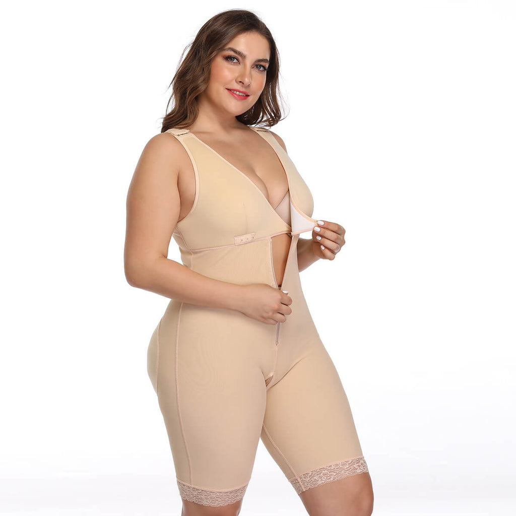 New Plus Size Solid Color Sexy Slim Fitting One-Piece Body Suit With Abdomen And Buttocks Corset