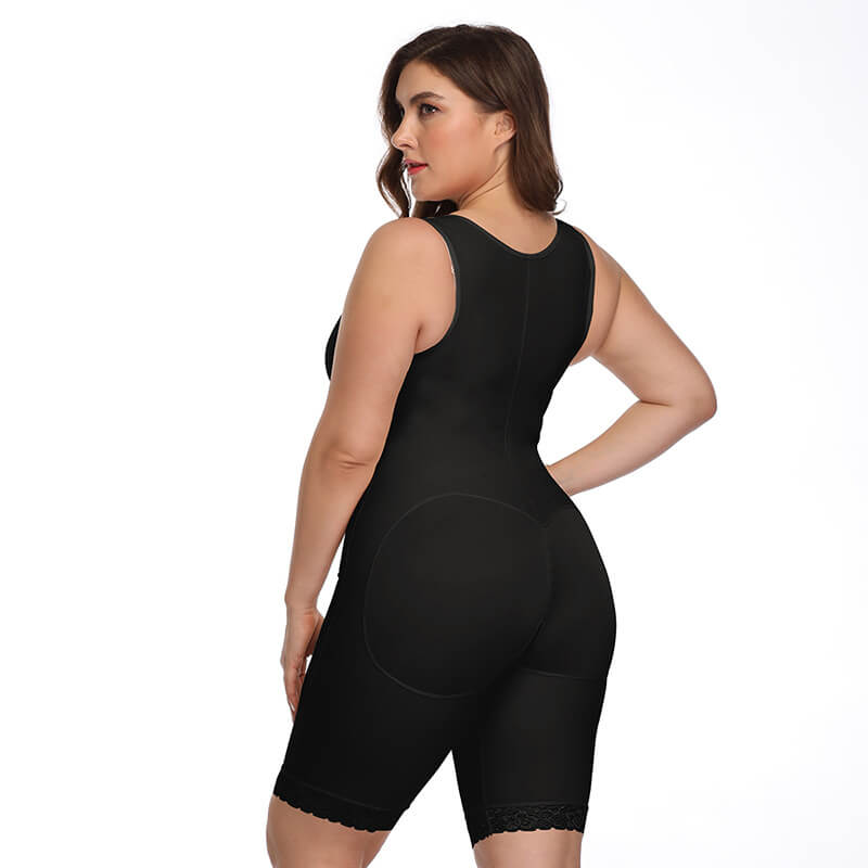 New Plus Size Solid Color Sexy Slim Fitting One-Piece Body Suit With Abdomen And Buttocks Corset